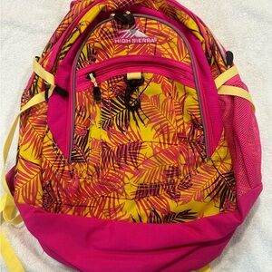 High Sierra Pink and Yellow Women's Backpack